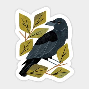 Perching Raven Sticker